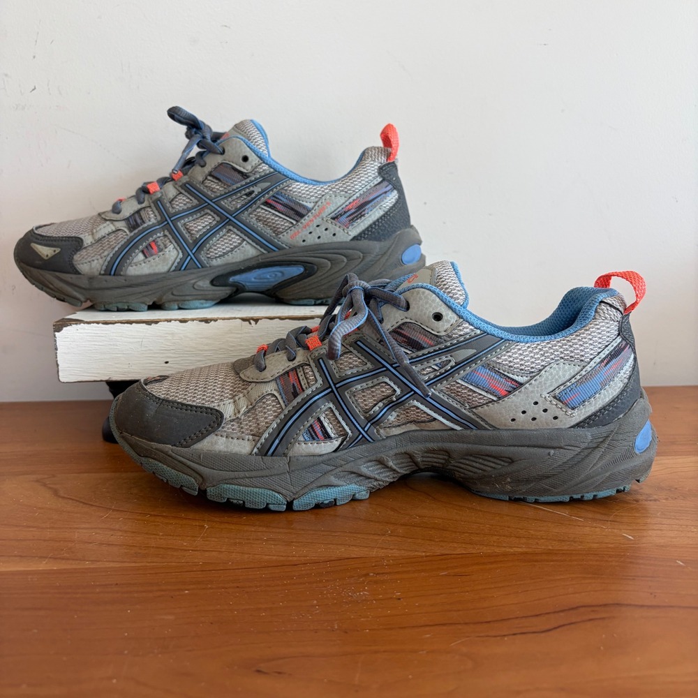 Asics Gel-Venture 5 Womens Trail Running Shoes Grey Blue T5N8N Size 8